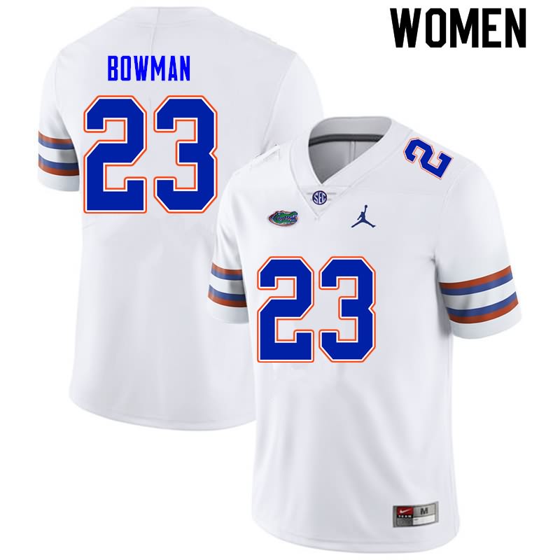 NCAA Florida Gators Demarkcus Bowman Women's #23 Nike White Stitched Authentic College Football Jersey ICY8564LV